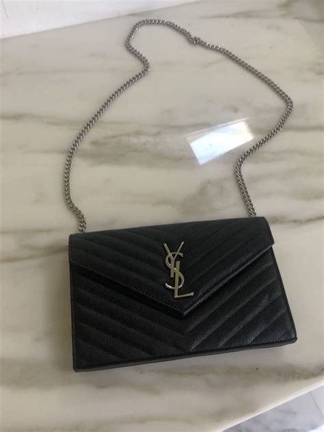 ysl black pirse|ysl black purse silver chain.